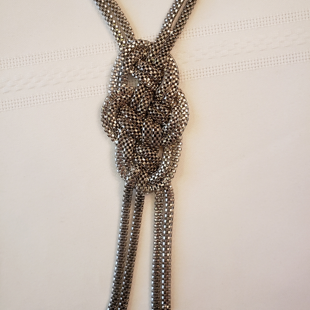 Celtic Knot weave Silver tone Necklace - Picture 3 of 5